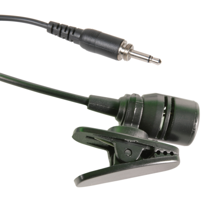 Chord LLM-35 clothing clip condenser microphones with locking 3.5mm jack plug with external 7.9mm male thread for Citronic, QTX, Chord, KAM and Gemini 16ch wireless microphones etc.