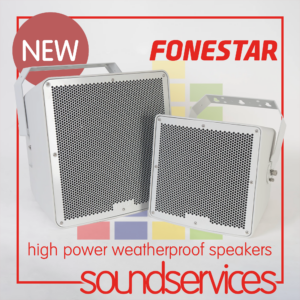 Fonestar AQUA series white 100v line or 8Ω weatherproof wall cabinet speakers