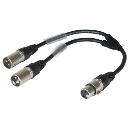 0.25m 2M1F XLR splitter (two male to one female)