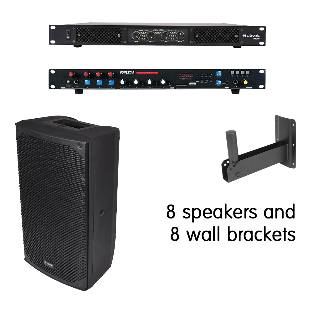 BAR-4Z-800 is a 4-zone, 800w high power music sound system for bars, pubs and social clubs