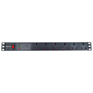 Penn Elcom PDU-6UK 19" rack mount power distribution unit with 6 x UK sockets and reset button