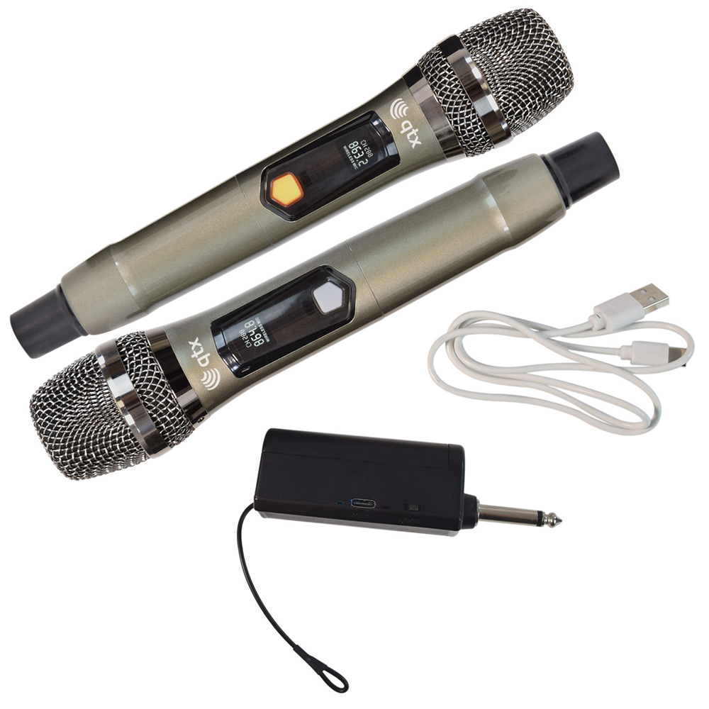 QTX J-MIC Dual UHF Handheld Wireless Microphone Set