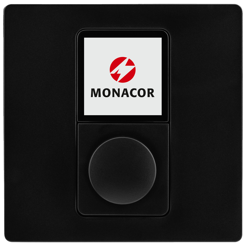 Monacor WP-1/BK black wall module for use with PA-4125DX 500W mixer amplifier