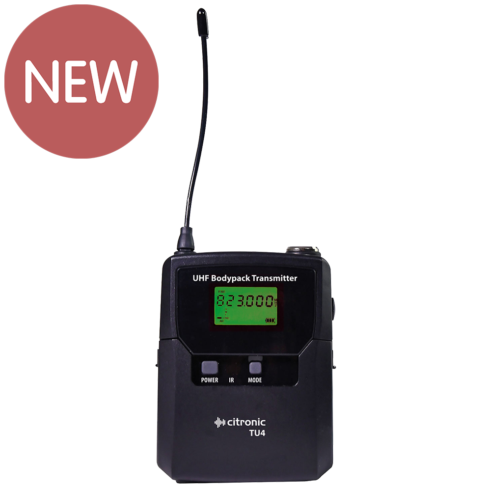 Citronic TU4-BTX replacement beltpack wireless transmitter for use with TU4 wireless microphone sets