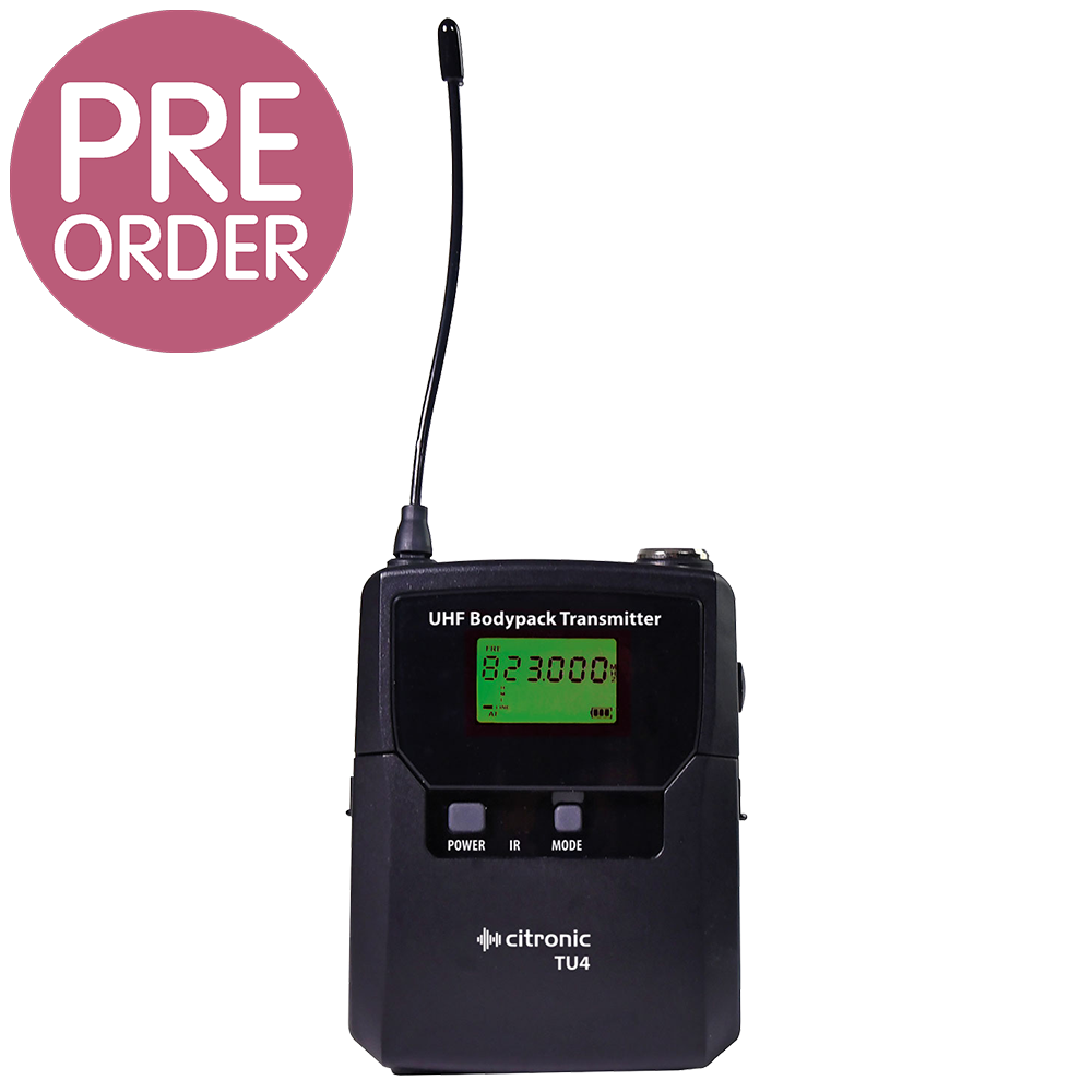 Citronic TU4-BTX replacement beltpack wireless transmitter for use with TU4 wireless microphone sets