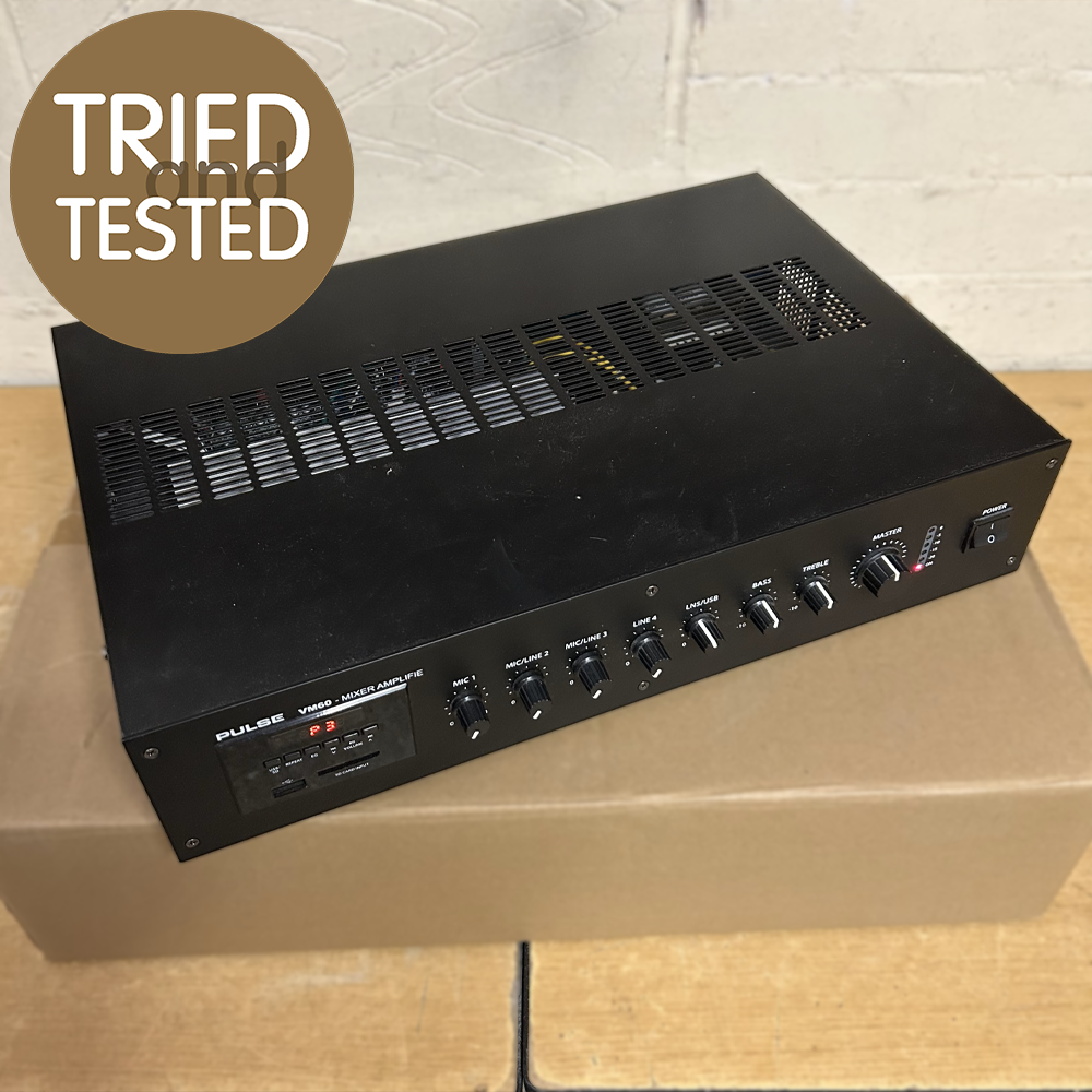 Pulse VM60 60W 5 channel 100V line mixer amplifier with USB/SD