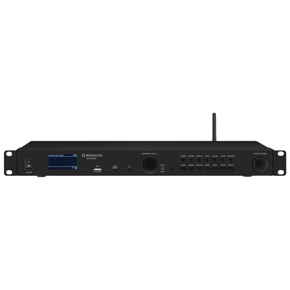 Monacor WAP-204RS internet radio, FM RDS and DAB+ tuner and MP3 media player
