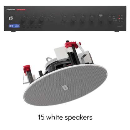 Fonestar 4-zone Bluetooth background music sound system with 18-30 ceiling speakers