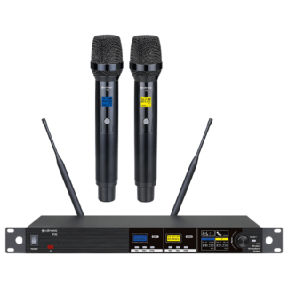 Citronic TU2-H dual Ch 65 & 70 UHF wireless microphone system with 2 handheld microphone transmitters