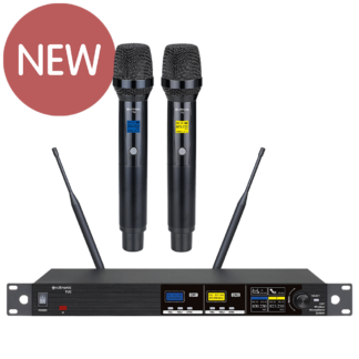 Citronic TU2-H dual Ch 65 & 70 UHF wireless microphone system with 2 handheld microphone transmitters
