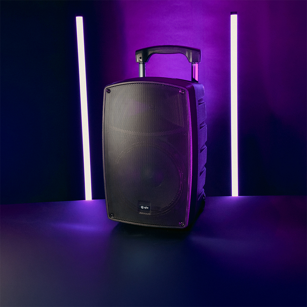 QTX PERFORMER-12 200W 12" portable PA with 2 VHF wireless microphones, media player & Bluetooth