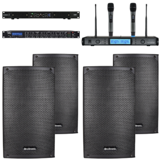 Complete Village Hall Sound System with Four Speakers