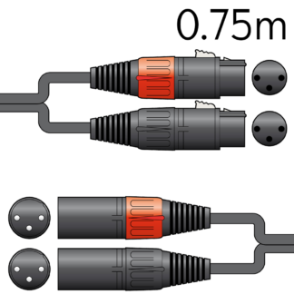 Dual 0.75m XLR to XLR Audio Lead