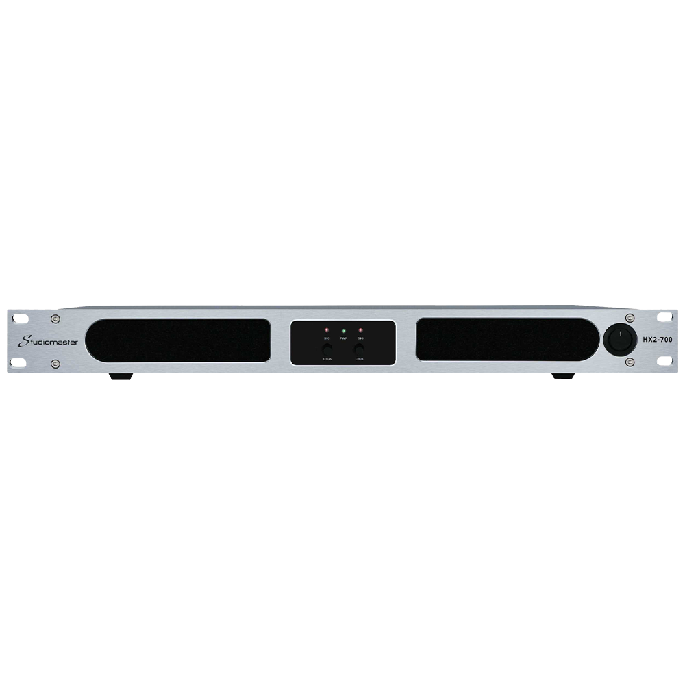 Studiomaster HX2-700 2 x 595W at 4Ω stereo power amplifier