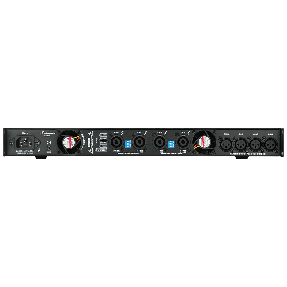 Studiomaster HX4-600 4 x 255W at 4Ω stereo power amplifier