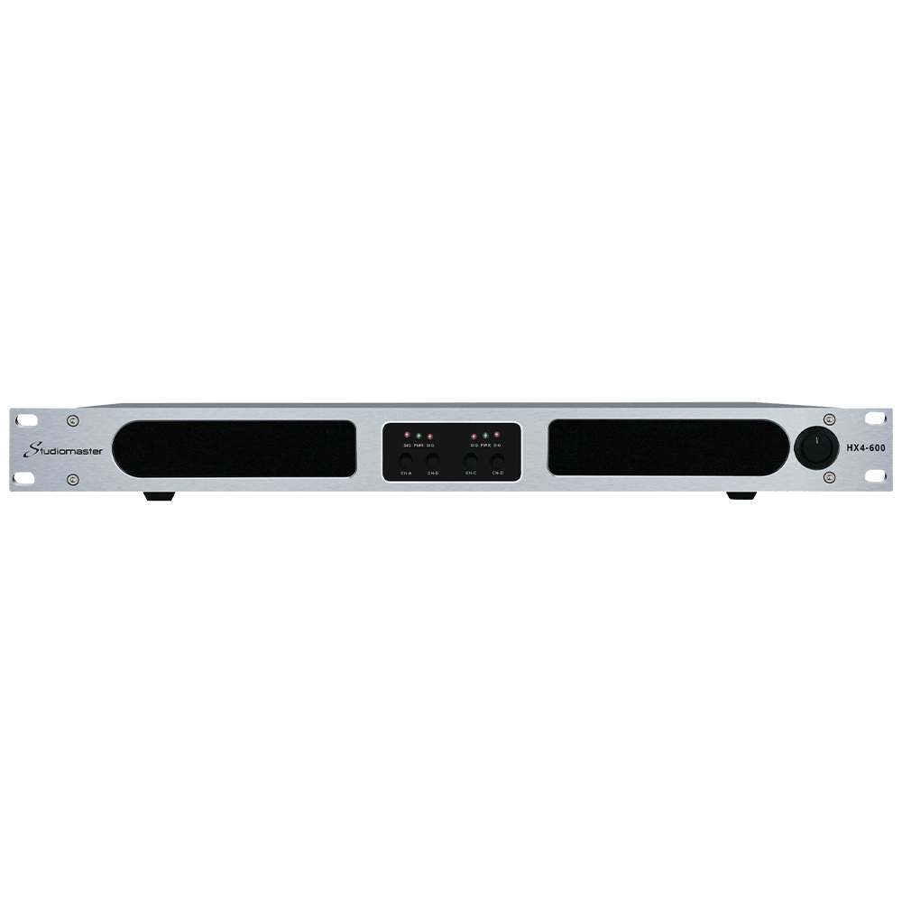 Studiomaster HX4-600 4 x 255W at 4Ω stereo power amplifier