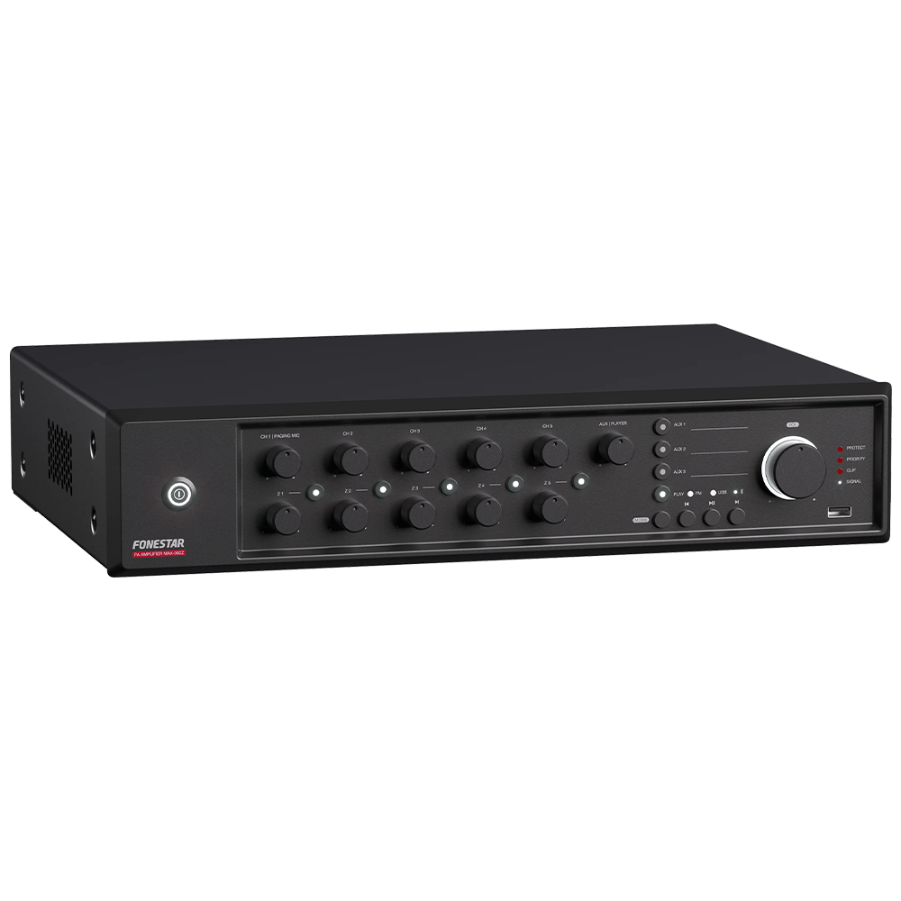 Fonestar MAX-480Z 480W 100V line 5-zone mixer amplifier with Bluetooth 