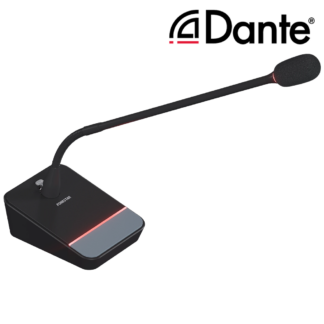 Fonestar MIC-DANTE push-to-talk PA desktop gooseneck microphone with integrated Dante® module