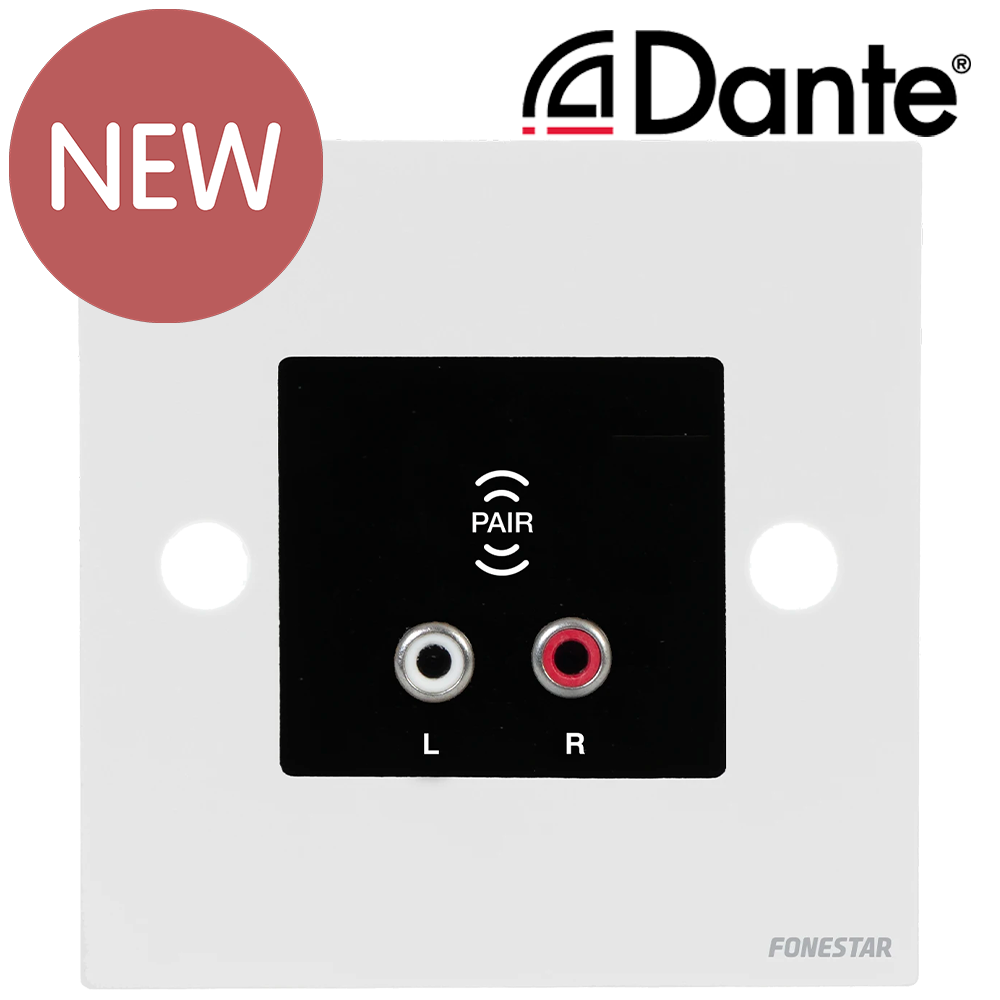 Fonestar W-DANTE-BJ Dante® Bluetooth and auxiliary wall plate