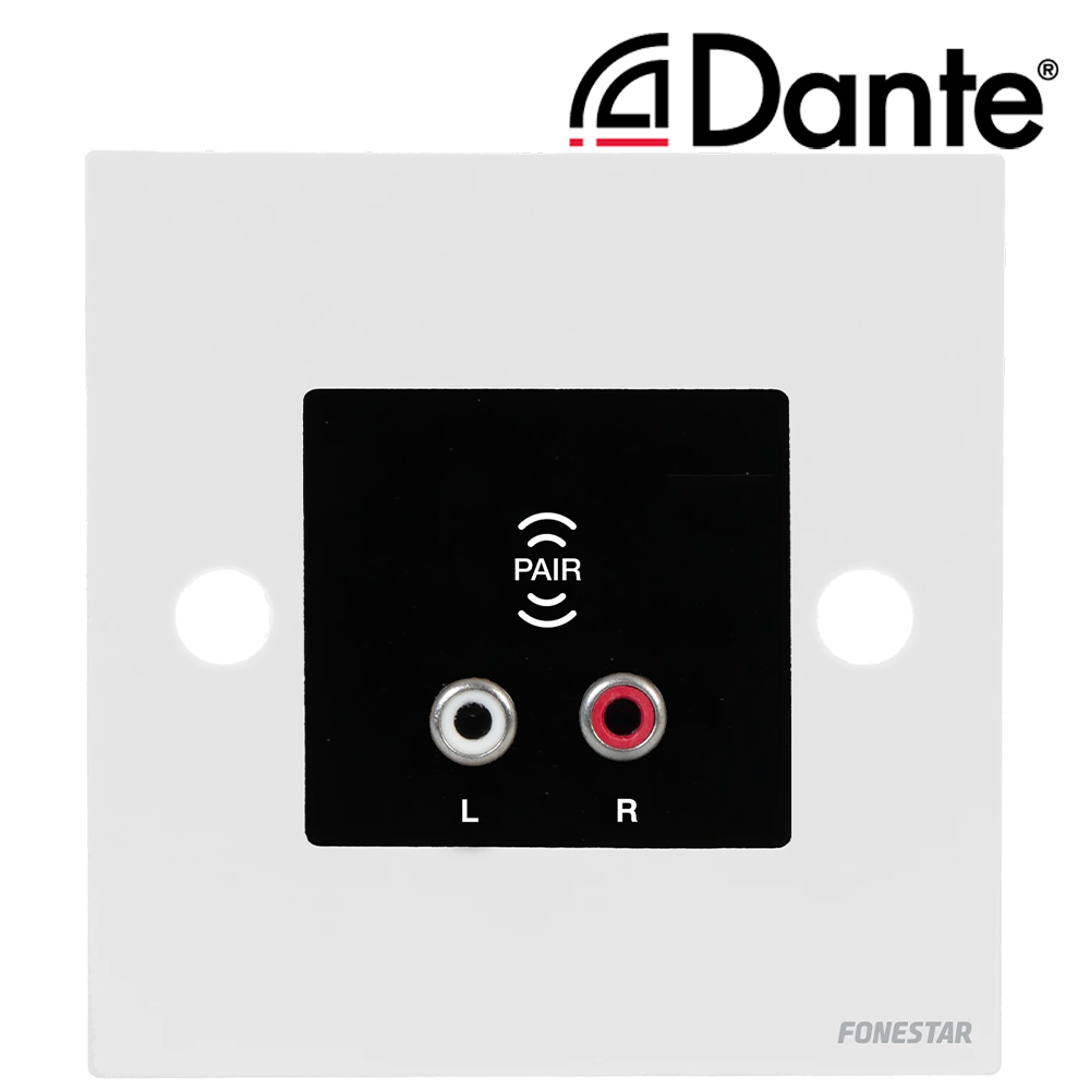 Fonestar W-DANTE-BJ Dante® Bluetooth and auxiliary wall plate