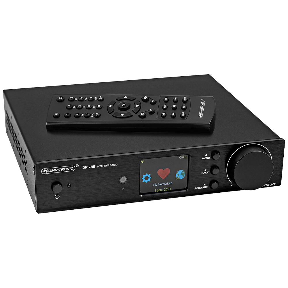 Omnitronic DRS-95 rack-mountable stereo internet radio with DAB+ and Bluetooth