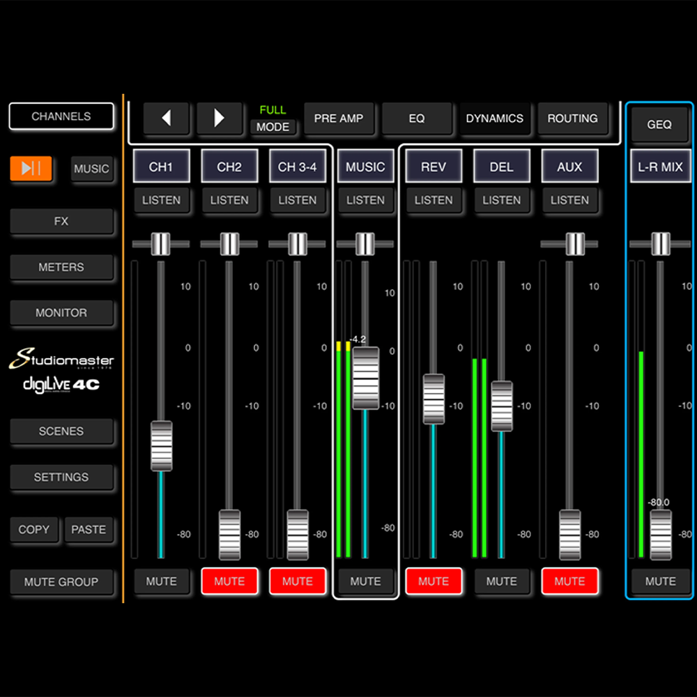 Studiomaster DigiLive 4C 4-channel compact digital WiFi mixer