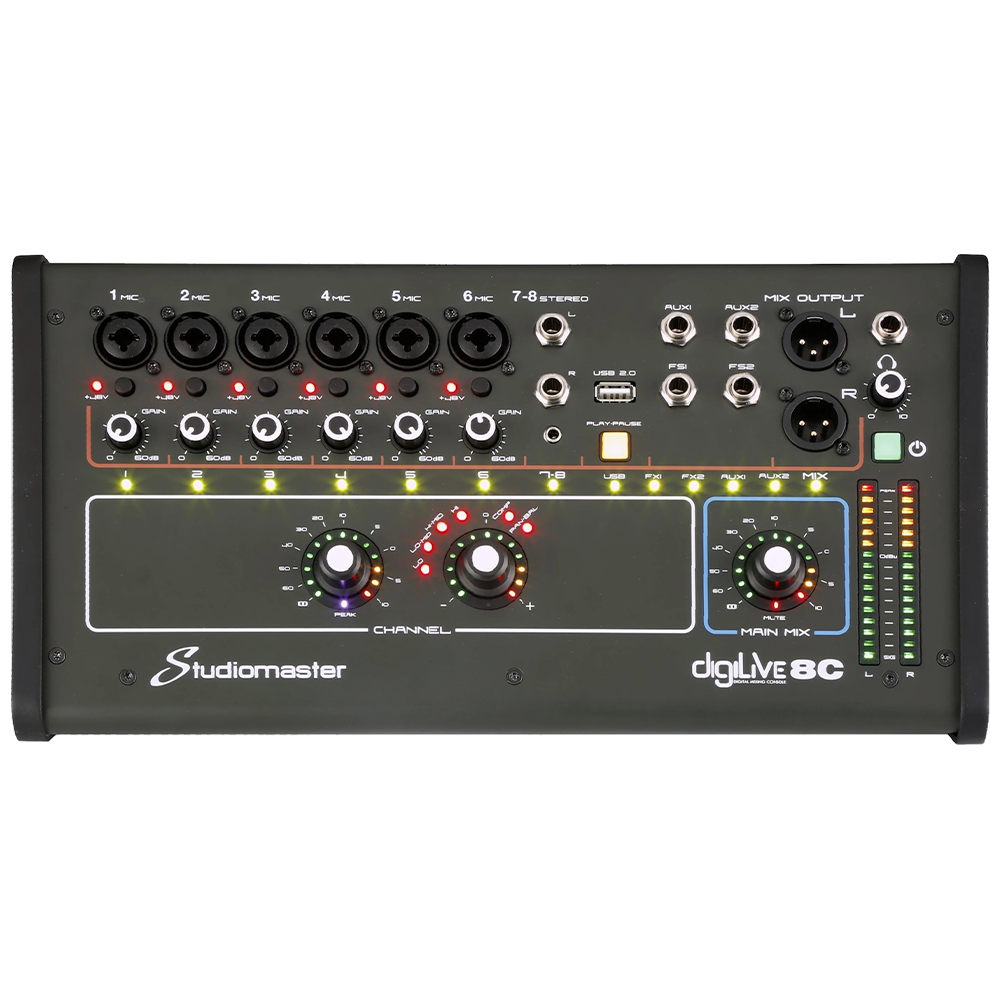 Studiomaster DigiLive 8C 8-channel compact digital WiFi mixer
